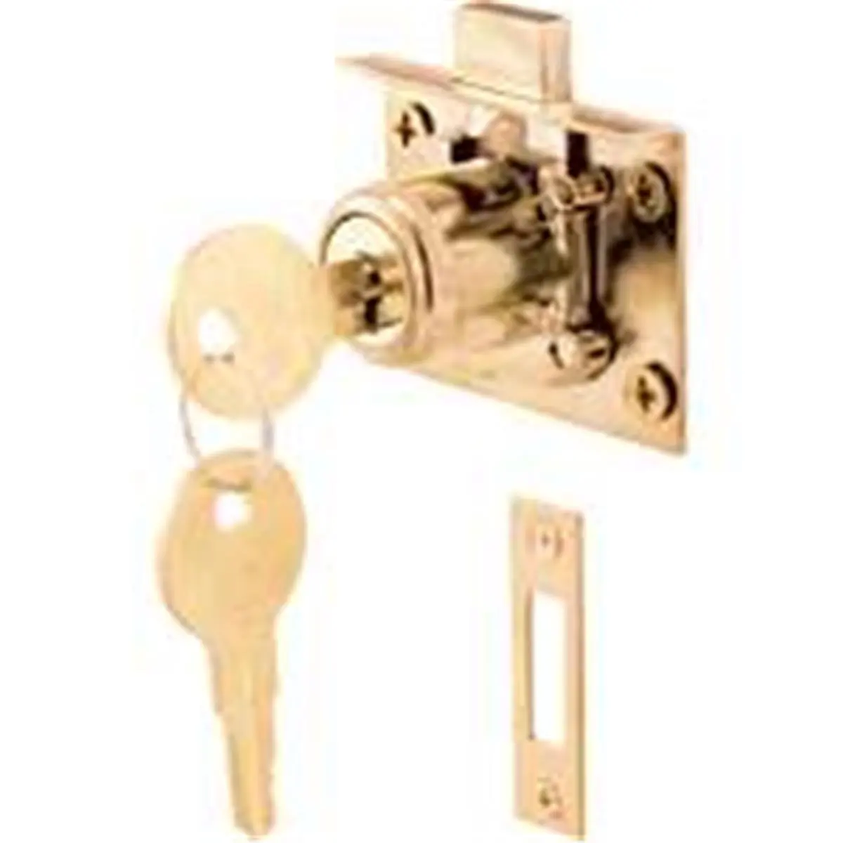 U10666 Drawer & Cabinet Lock with Keys, 0.87 Inches Brass Lock - Wafer Cylinder, Mortise Fit, Key Different Design