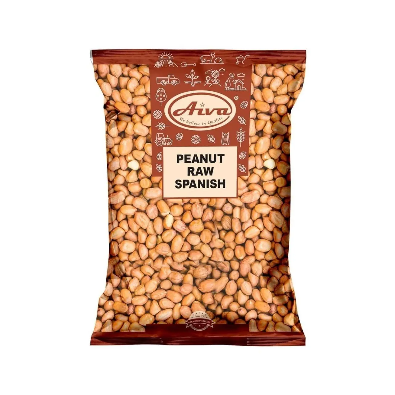 Aiva Raw Spanish Peanuts (5 LB) Bulk – Whole Unsalted Peanuts for Snacking, Cooking, and Baking | Product of USA | Spanish Premium Grade
