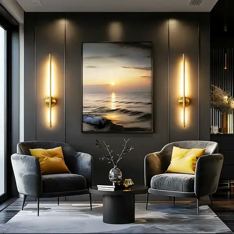 2PCS 50cm Wall Lamp, TV Background Wall Decor, Modern Dimmable & Color Temperature Adjustable Wall Lamp for Bedroom & Living Room, Magnetic Installation, Perfect for Bedroom, Study & Home Decor