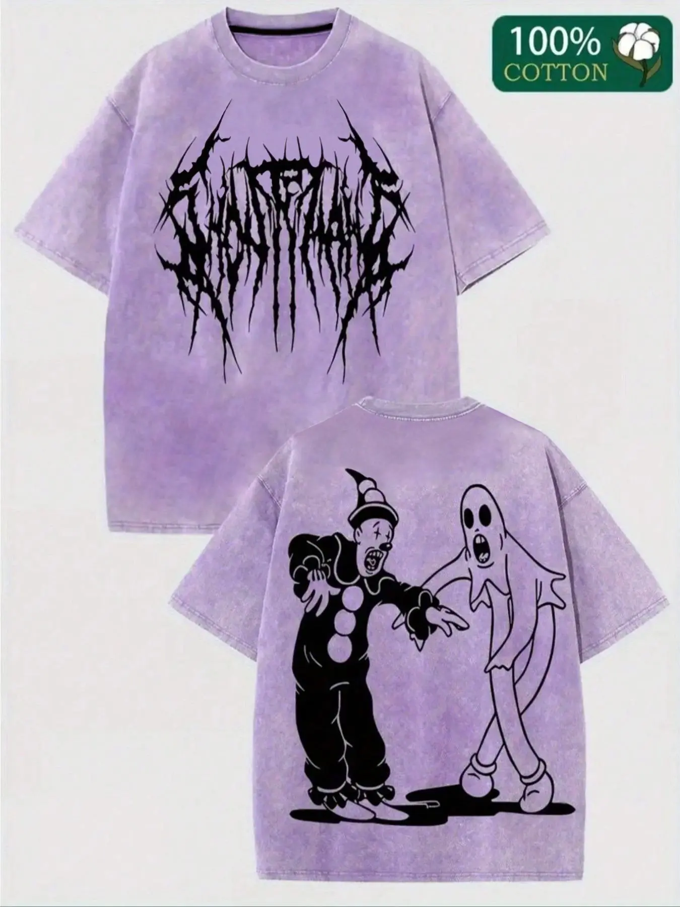 Kendim Sectim Ghostmane Halloween-themed, Spooky Short-Sleeve T-Shirt, Streetwear, Festive, Menswear, made of soft and comfortable cotton fabric, casual print design suitable for both men and women, ideal for couples, sports, and outdoor activities