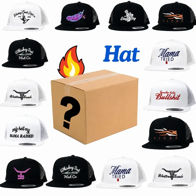 [BEST 2026] One Hats Box hat Sent, Embroidered Hat Mama Tried, Whiskey Creek, Feathered Outlaw, Standing on Snapback Hat, Outdoor Cap Gift Box for Men & Women