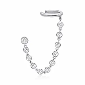 Diamond Disk Chain Ear Cuff