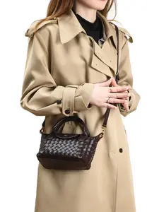 New Fashion Handmade Woven Crossbody Bag, Mini Versatile Shoulder Bag, Vintage Buckle, Perfect for Shopping and Dates