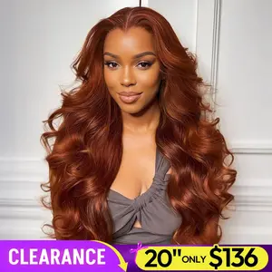【Only Today】OQ HAIR Ginger Color 7x5 Lace Wear Go Wig 200% Density Body Wave Orange Ginger Brown Brazilian Lace Front Human Hair Wigs Hair Wigs Glueless Pre Plucked Natural Hairline