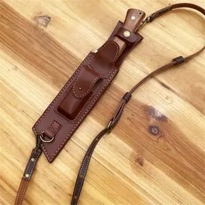 1 Piece New-style Backpacking Sheath. Leather Sheath. Essential for Hiking, Camping and Outdoor Survival. Leather Strap