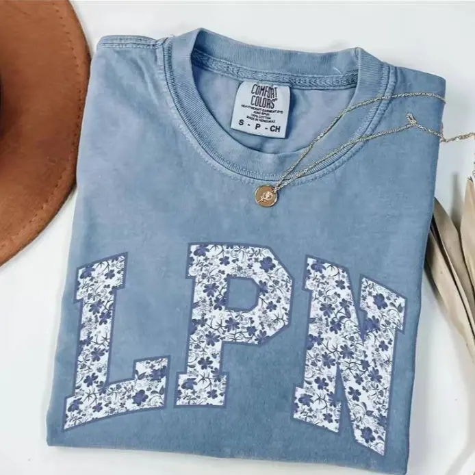 Comfort Colors Toile LPN Nurse T-Shirt, Licensed Practical Nurse tee, Floral LPN Tee, Chinoiserie LPN Graduation Gift, Nurse Week Fabric Womenswear