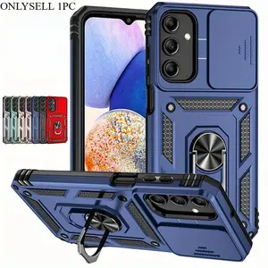 Armor Funda Slide Camera Lens Back Cover For Galaxy A17 A16 A15 A54 A55 A56 A26 A36 A14 A34 A06 Magnetic Ring Stand Protect Cover Casing