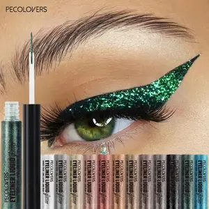 12pcs/set  Pearlescent Sparkling Liquid Eyeliner Sparkling Color Development Quick Dry Waterproof Not Easily Smudging Liquid Eyeliner