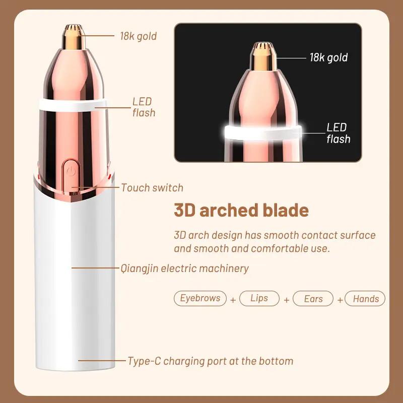 Female Facial Epilator, Painless Epilator, Dual Purpose For Home Travel, For Lips, Body, Arms, Beard, Hair And Chin, Valentine'S Day Gift For Mother, Girlfriend