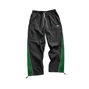 Men's Parachute Track Pants Baggy Sweatpants Casual Workout Athletic Joggers with Pockets