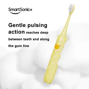 SmartSonic+T7B Kids Electric Sonic Toothbrush Type-C Fast Charging Yellow IPX8 Waterproof 2 Years Warranty