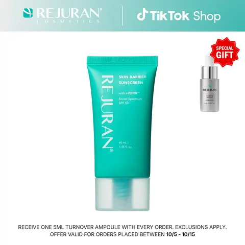 REJURAN Skin Barrier Sunscreen SPF 50, Broad Spectrum Korean Face Sunscreen with c-PDRN, Lightweight No White Cast Daily UV Protection, Non-Greasy Hydrating SPF for Sensitive Skin, 40 ml/ 1.35 fl. oz