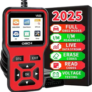 OBD2 Car Diagnostic Scanner & Code Reader with Voltage Tester, Engine Fault Scanner, Charging Diagnostic Tool, Electronic Repair Tool, Digital Automotive Tester for OBDII Vehicles