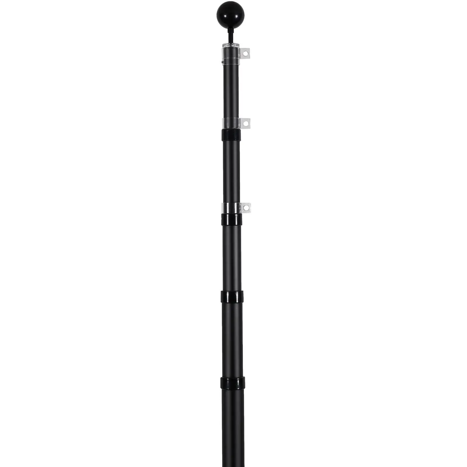 VEVOR 25 ft Telescopic Flagpole Kit, Heavy-Duty Weather-Resistant Aluminum Alloy In-Ground Flagpole with Twist-Lock, 3 Display Modes, 3x5 American Flag, Professional Accessories, Elegant Black Frame, Easy Assembly & Installation (Supports 1 or 2 Flags)
