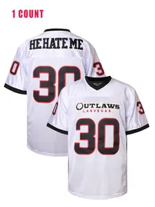 Men's American Football Jersey Top with Embroidered Name and Number, Perfect for Game Day and Sports Events, Comfortable Sports Attire for Fans and Players