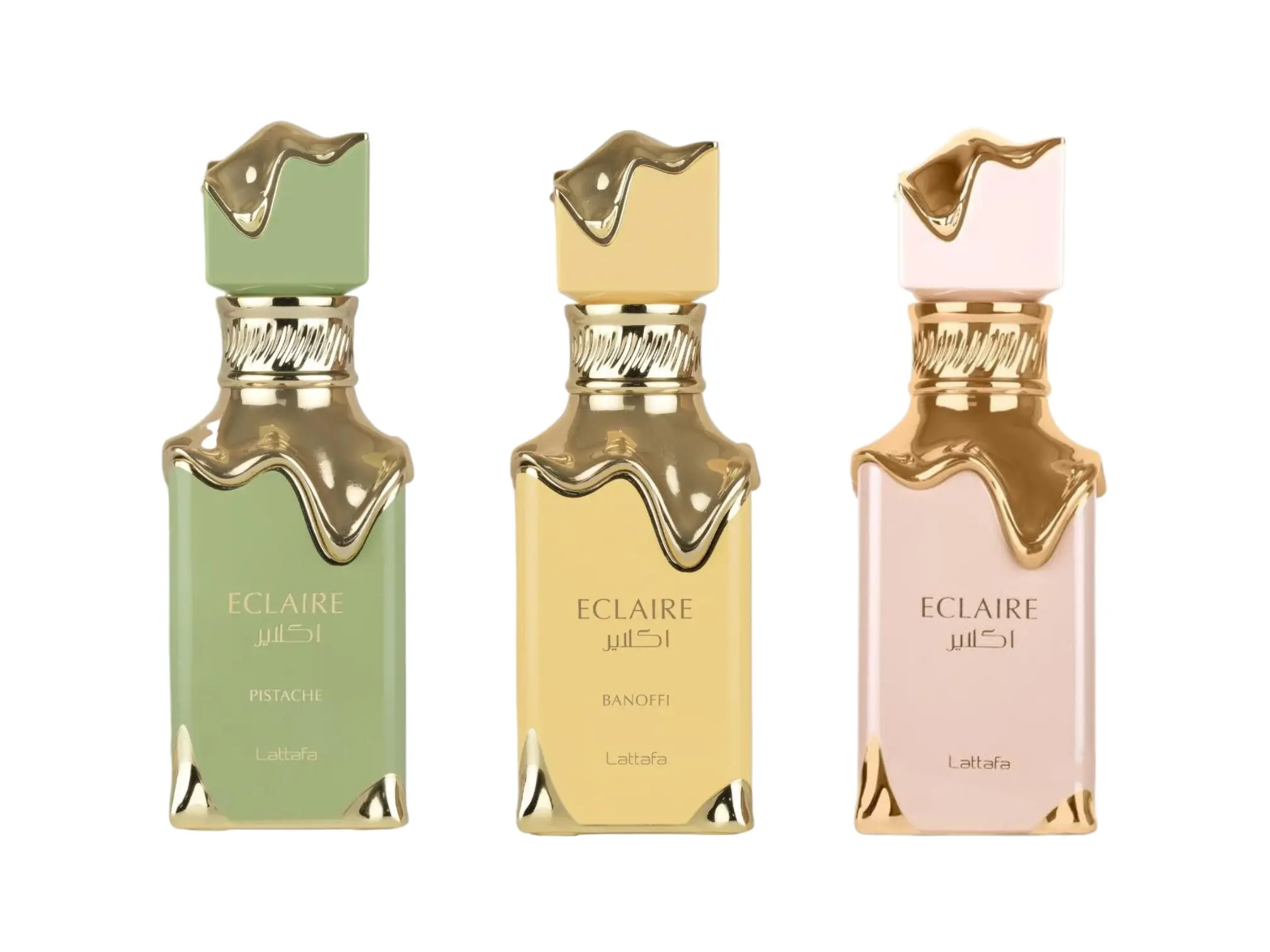 (3pc Bundle Pack) Eclaire, Eclaire Pistache, Eclaire Banoffi by Lattafa EDP Spray, 3.4oz