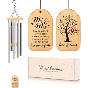 Wedding Gifts for Couples 2025, 25.5inch Wind Chime for Bridal Shower Anniversary Engagement Valentines Day, Best Wedding Gifts for Bride and Groom Newlyweds, Sweet Mr and Ms Gift Keepsake