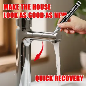 Metal Touch-Up Pen, Multi-Functional Silver Color Repair Tool, Scratch Fix for Faucets, Wheels, Chrome, Car Paint, Easy Use, Portable, Long-Lasting