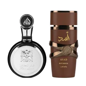 (2pc Bundle Pack) Fakhar Men + Asad Bourban by Lattafa EDP Spray, 3.4oz