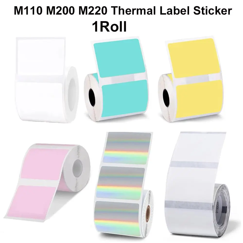 Thermal Label Paper, 1 Roll Label Printer Paper, Self Adhesive Label Sticker for M108/M110/M220/M200E210 P50 Detong P1, Office Supplies