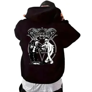 Men's Ghost Plague Album Graphic Hoodie - Long Sleeve Hoodie, Suitable for Halloween Costumes and Casual Wear - Gothic Horror Band Merchandise - Machine Washable, Street Fashion, Music Enthusiasts, Halloween