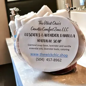 The Wick Chic's Candle Comfort Zone Bar Soap - Luscious Lavender Vanilla - Body Care, Body Wash