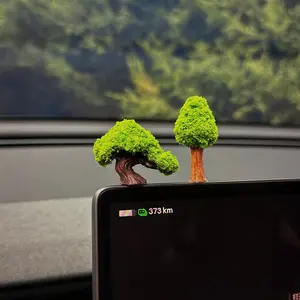 Mini Wishing Tree & Money Tree Car Dashboard Decor, Stress Relief Toy with Adhesive Sticker for Car, Desk & Monitor, Car Dashboard Decoration