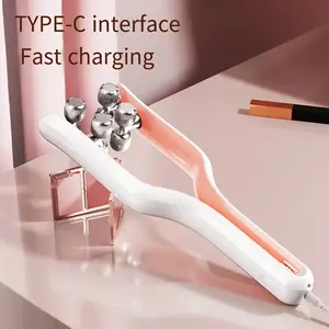 USB Rechargeable V-Face Lifting Massager - Fast Charging, Adjustable Intensity for Double Chin & Nasolabial Fold Tightening - Pink & White Facial Contouring Beauty Tool, Ideal Birthday & Valentine'S Gift, Face Lifting Device