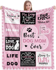 Dog Mom Gifts for Women, Gifts for Dog Moms, Dog Lovers Gifts for Women, Dog Mom Gift for Christmas Mothers Day, Best Dog Mom Birthday Blanket