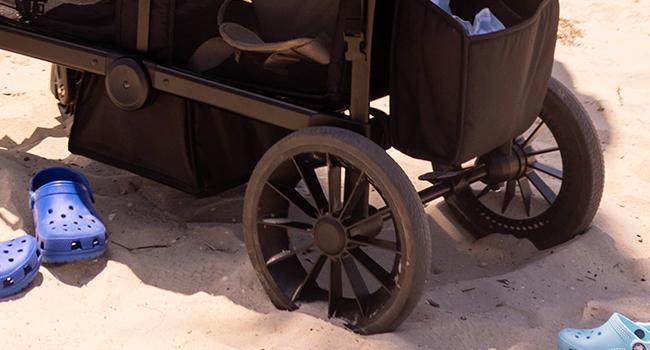 HARPPA Baby Stroller Wagon, All-Terrain Wagon Stroller for 2 with Canopy, Foldable 2 Kids Stroller, Wagon for Outdoor & Beach, Adjustable Handlebar, Parent Organizer, Travel System