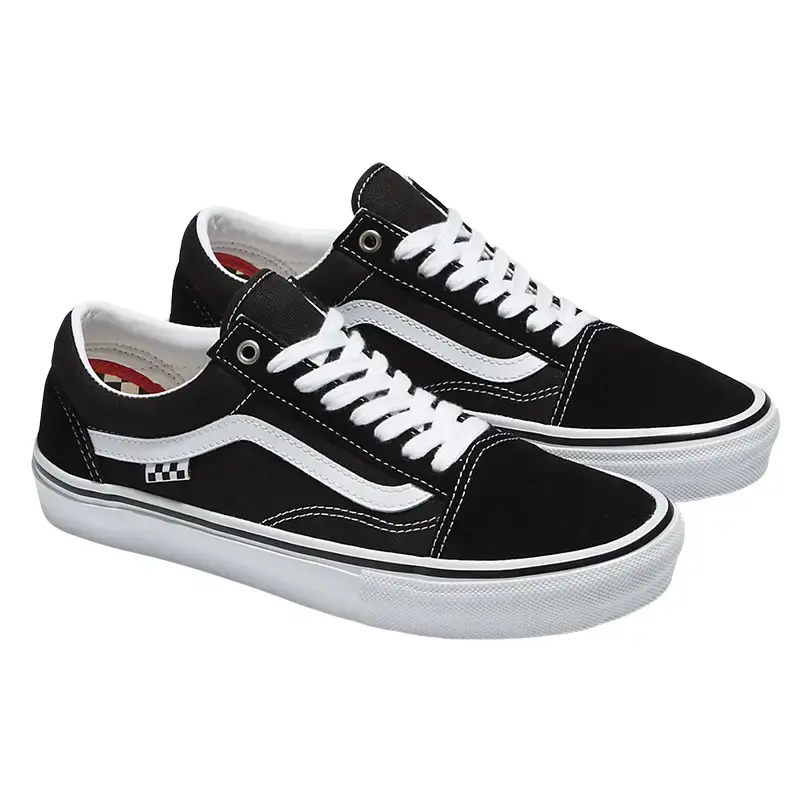 Durable Suede and Canvas Skate Sneaker in Classic Black and White with PopCush Cushioning and High-Grip Sole for Casual Wear, Footwear