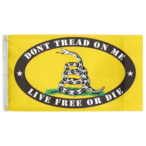 Gadsden Live Free or Die Yellow 3'X5' Flag 100D Polyester (90cm x 150cm) (G43) RolFlags