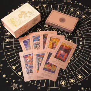 Tarot Cove Rose Gold Tarot Cards with Guide Book Waterproof Wrinkle Resistant Foil Tarot Deck for Beginners Includes Chakras Planets Zodiac Signs Elements & Affirmations