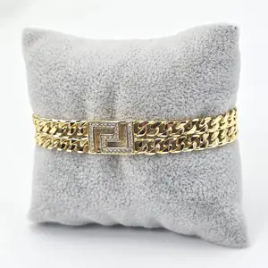 Fancy Bracelet Size 6 and Half to 7 Inches B26 Gold Chain with Rhinestone Buckle for Stylish Accessory