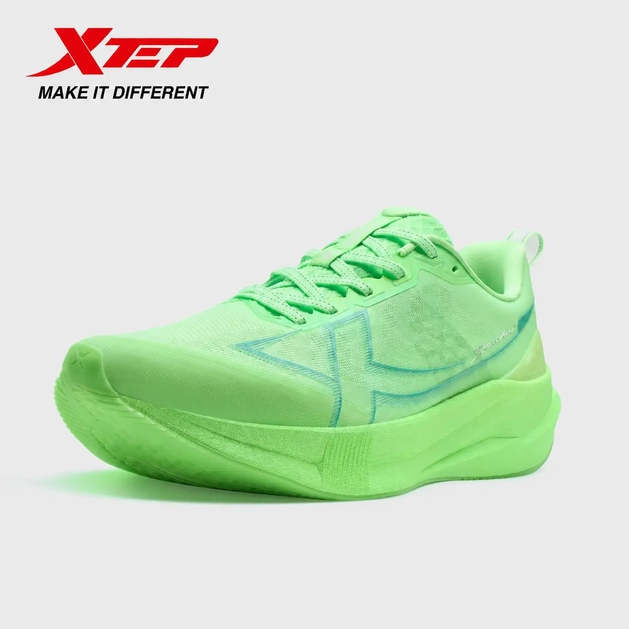 XTEP 2000km 5.0 Men's Running Shoes,Sourgreen/Duck green 5.0,Next-Gen Midsole,Unbreakable Upper,Pro-Level Stability and Lighter & Faster.
