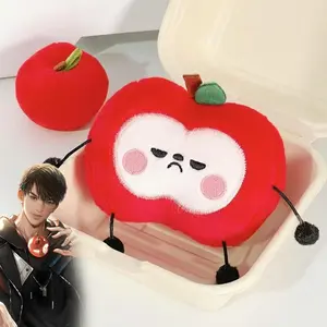 Anime Love and Deepspace Caleb Cosplay Keychain Plush Cute Apple Pendant Schoolbag Key Chain Ornament Gift