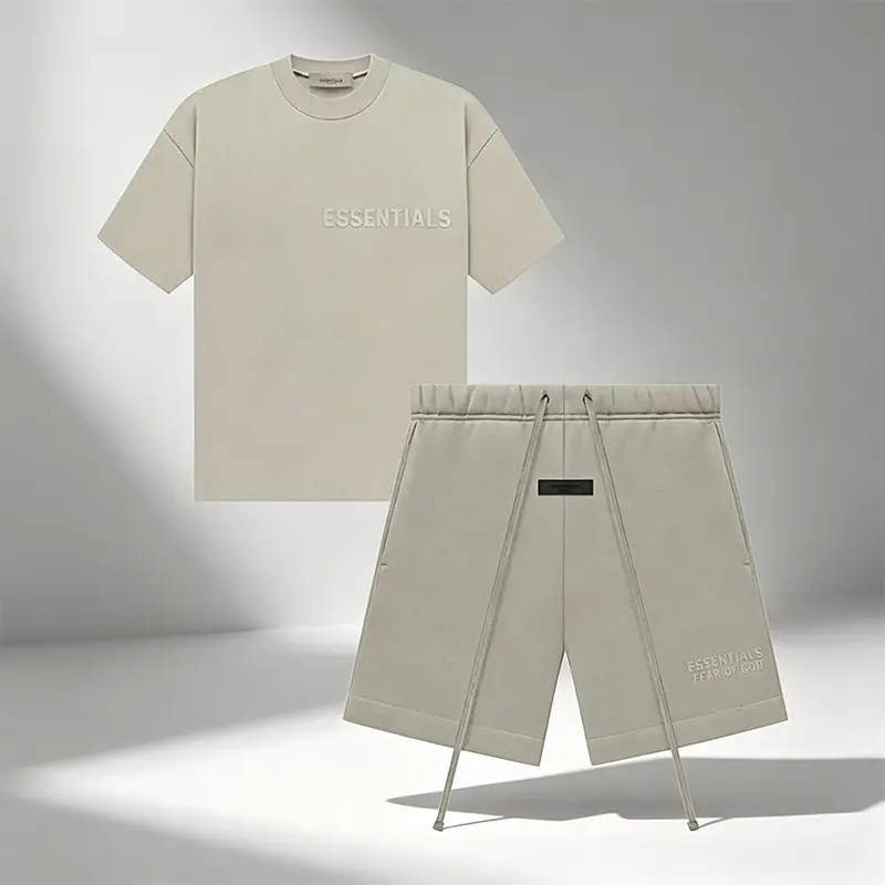 Fear of God Essentials Men's Sweatshort & Short-Sleeve Tee Set 'Seal'