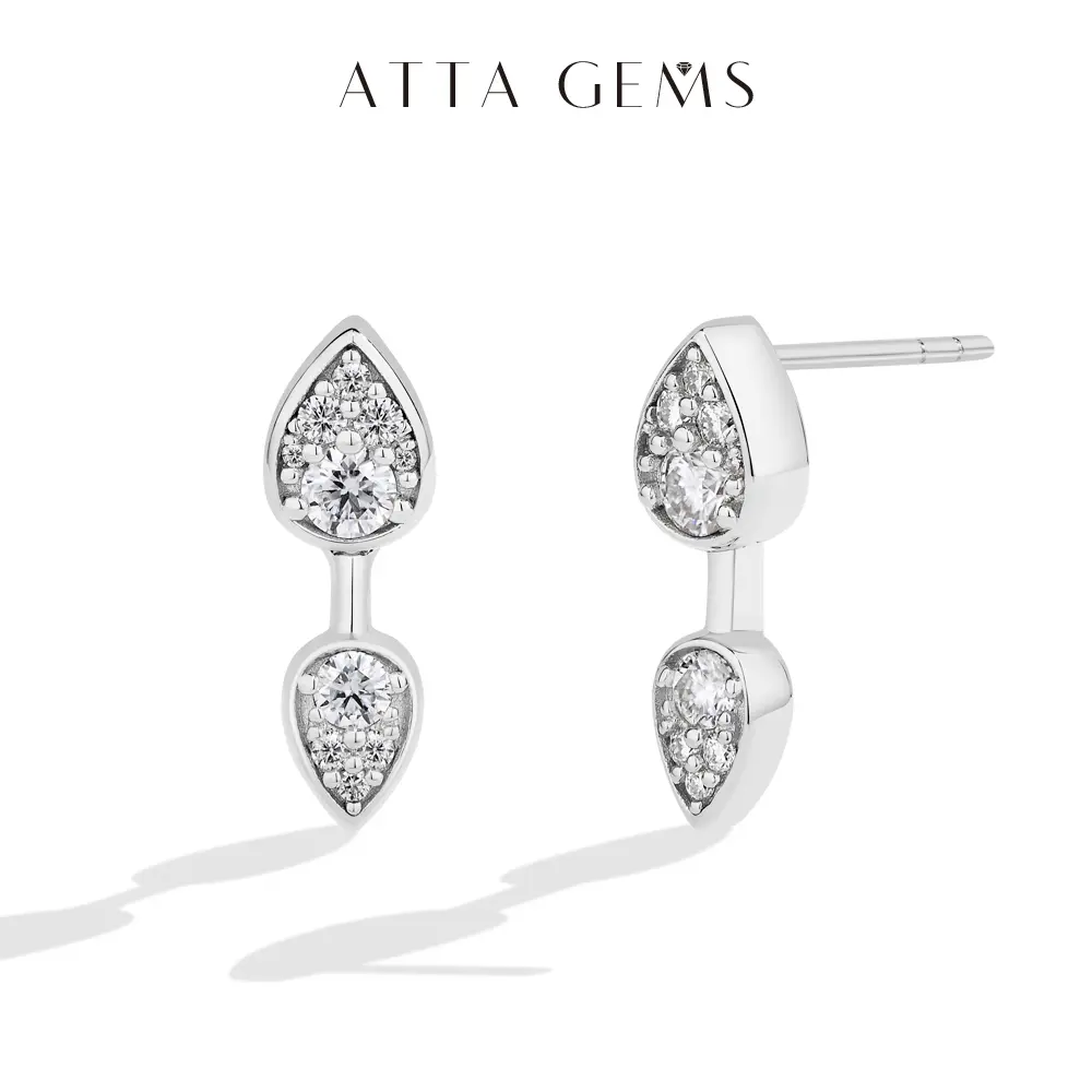 ATTAGEMS Halo-Shape Lab-Made Stone Stud Earring Jewelry, Unisex E058 Model Men's Teardrop Earrings, Ideal Birthday Gift for Loved Ones, Wedding Wear Artificial Gemstone Accessory, Earring For Women summerwins