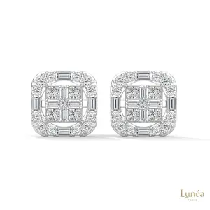 1 CT. Baguette Diamond Stud Earrings | Lab Grown | 14K Gold & Platinum