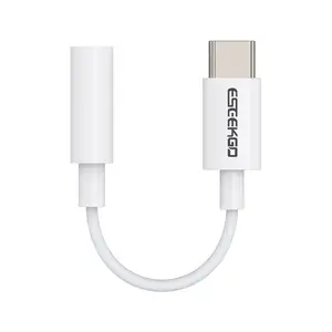 ESEEKGO USB Type C/Lightning to 3.5mm Female Headphone Jack Adapter, USB C to Aux Audio Dongle Cable Cord Compatible for iPhone Samsung Galaxy Laptop/Headset/Speaker