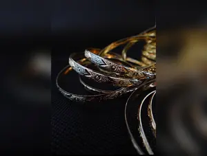 Elegant Gold Bangle Bracelets For Women | Stackable Fashion Jewelry Bracelet Set (set of 3) waterproof boho