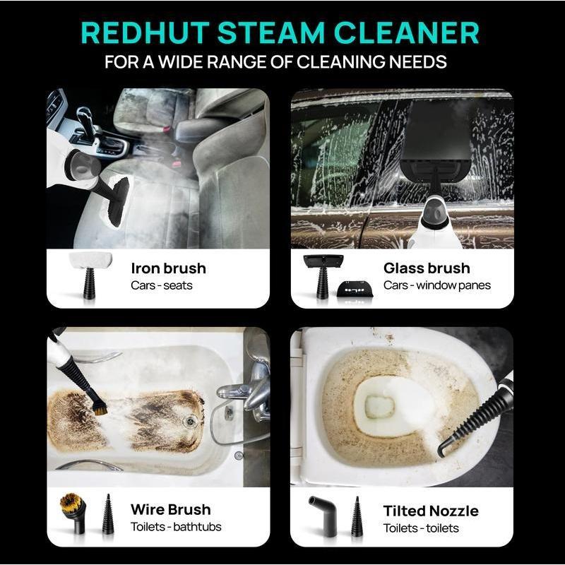 Pressurized Handheld Multi-Surface Natural Steam Cleaner with 12 pcs Replacement Parts , Multi-Purpose Steamer for Home Use, Kitchen and Car