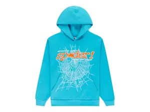 Sp5der Punk V2 Hoodie Cyan (men) by StockX