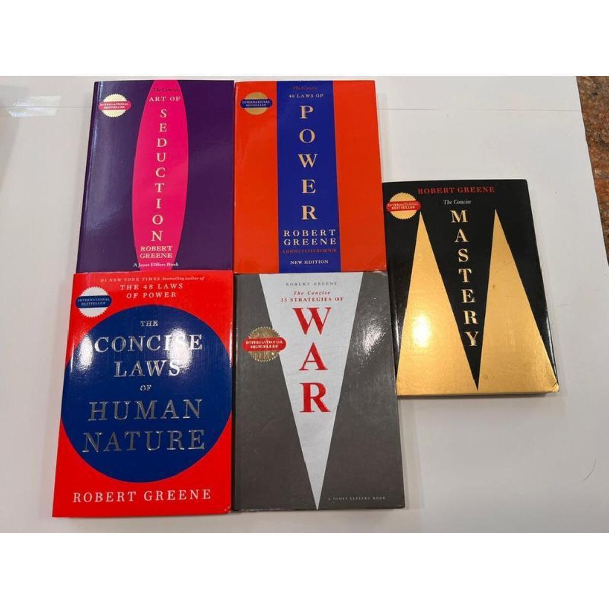 Robert Greene 5-Book Set (CONCISE EDITIONS) – Exact Copy Set | 48 Laws of Power, Art of Seduction, Mastery & More (Smaller Version) Robert Greene 5-Book Set (CONCISE EDITIONS) – Exact Copy Set | 48 Laws of Power, Art of Seduction, Mastery & More (Smaller Version)