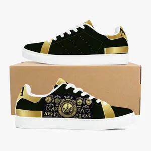 ΑΦΑ. Classic Low-Top Leather Sneakers - White/Black