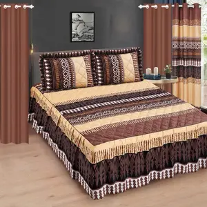 Bedspread 7 pieces set with curtains matching bedding