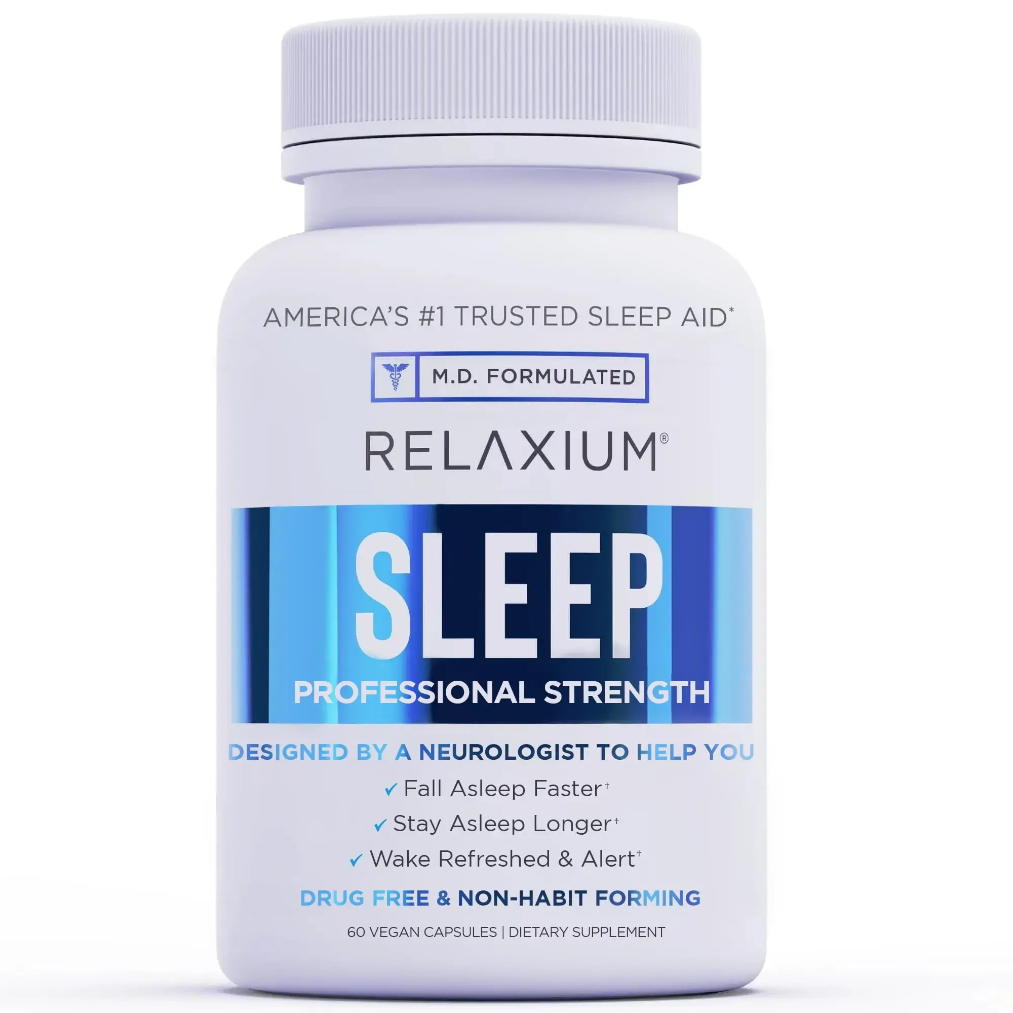 Sleep Aid for Adults, Melatonin 5mg with Magnesium Glycinate, Sleep-Promoting Valerest & Ashwagandha, Non-Habit Forming Sleep Supplement, 60 Capsules, 30-Day Supply