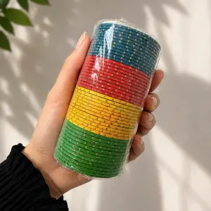 48-Piece Colorful Bangle Set, Featuring 4 Assorted Colors with 12 Bangles Each
