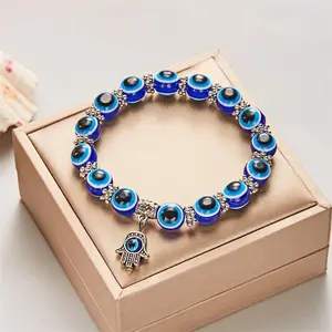 Hamsa Hand Bracelet for Protection and Luck Handmade Link Bracelets for Women Men Amulet Jewelry