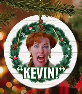 Kevin Home Alone Christmas Funny Ornament, TV Show Music Movie Ceramic And Acrylic Ornament, Christmas Ornament
